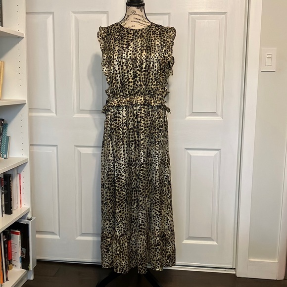 NWT River Island leopard maxi dress with ruffles and cut out sides - Picture 5 of 12